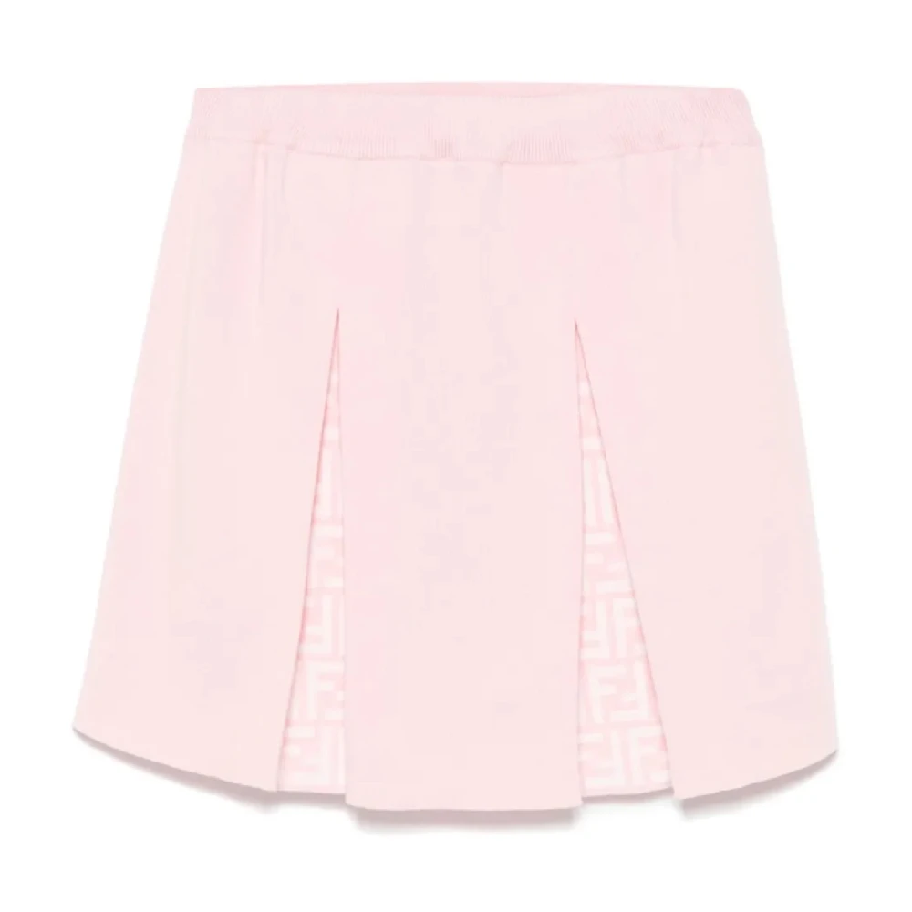 Fendi Girls Pink Chic Wool Skirt For