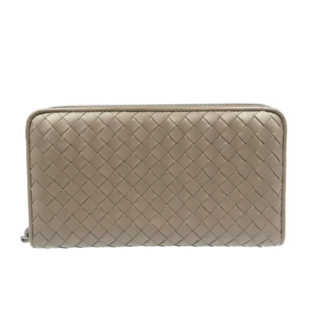 Bottega Veneta Vintage Pre-owned Fabric wallets Brown Unisex