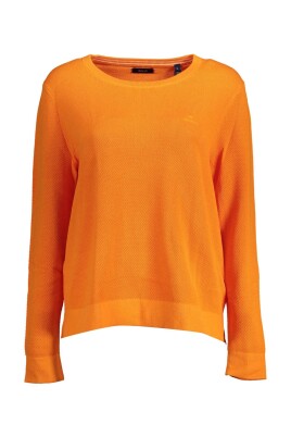 pull-a-col-rond-en-tricot-gaufre-orange