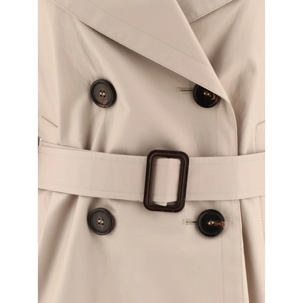 Max Mara Double Breasted Trench Coat Beige Dames