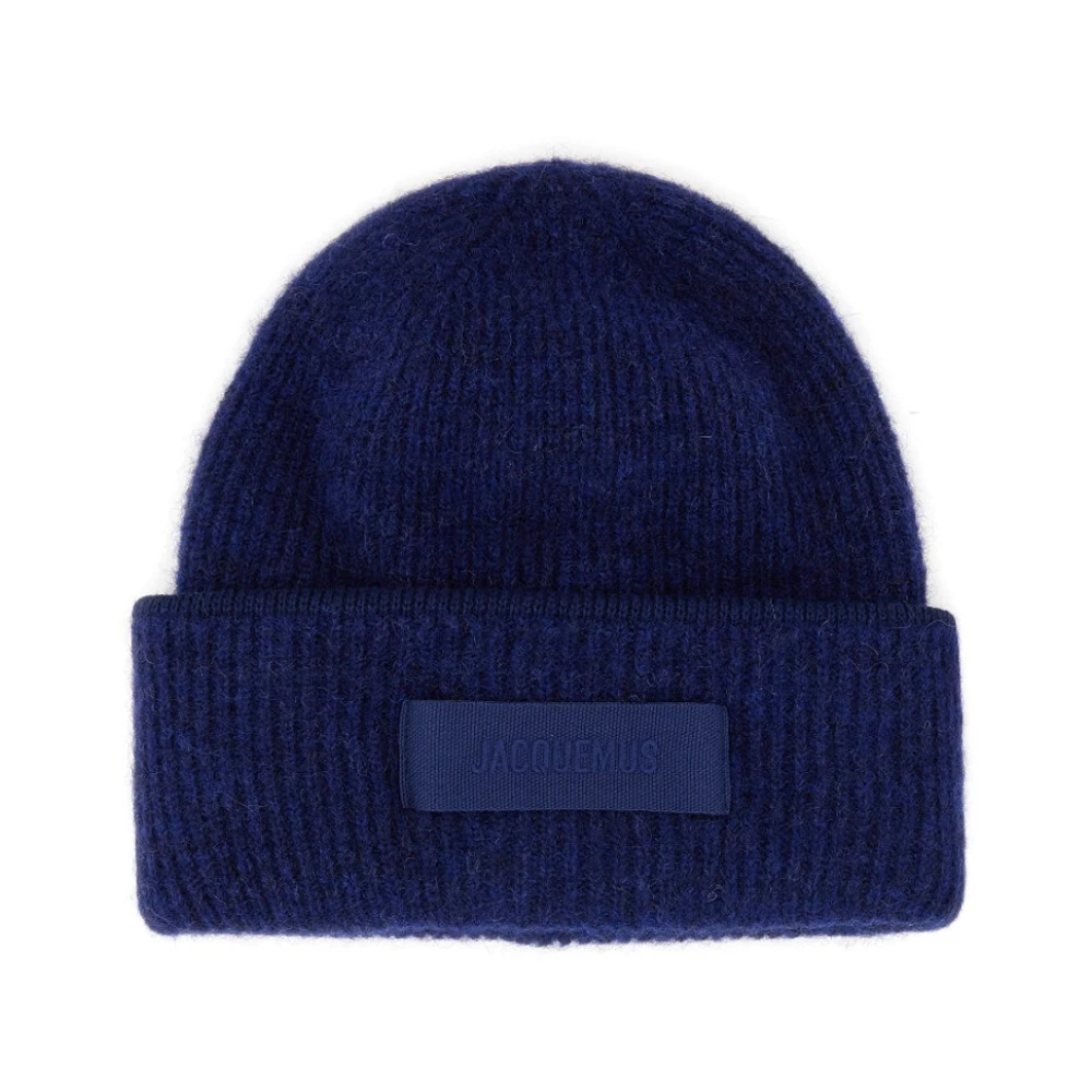 Jacquemus Blauwe Gros Grain Wollen Blend Beanie Blue