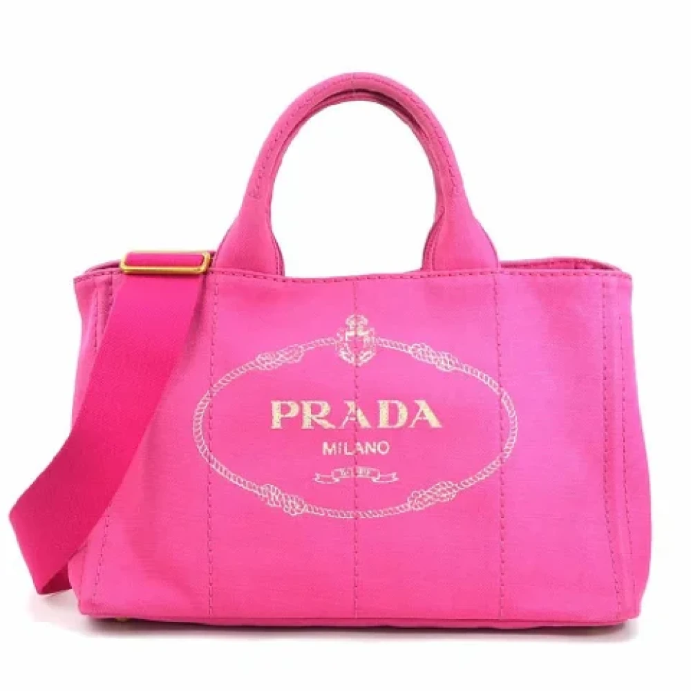 Prada Vintage Pre-owned Canvas prada-bags Pink Dames