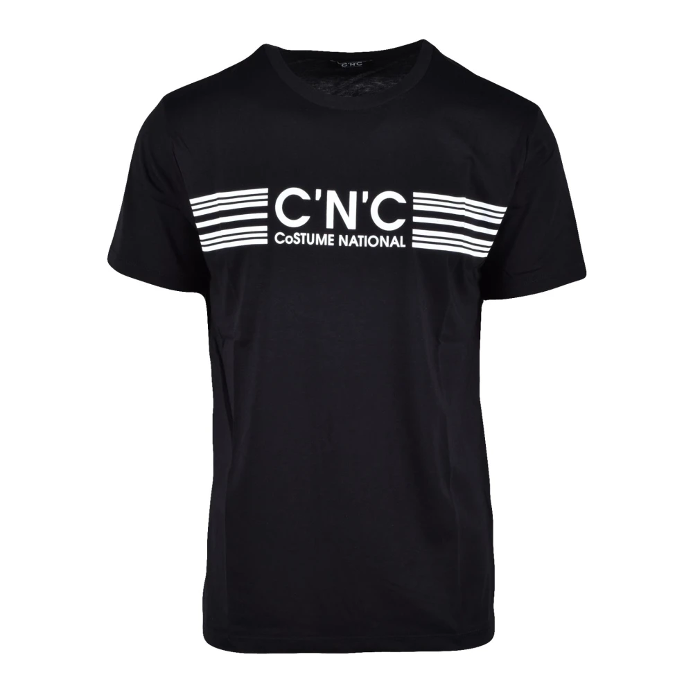 Costume National Katoenen T-shirt met uniek ontwerp Black Heren