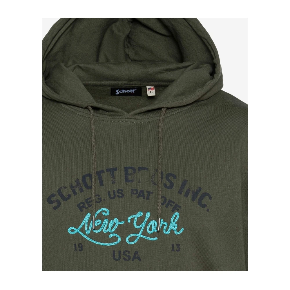 Schott NYC Hoodie Spencer Groen Green Heren