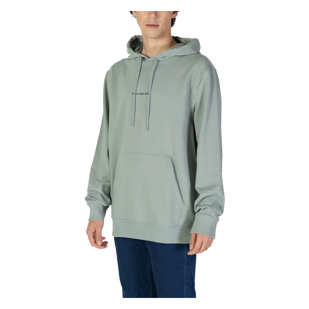 Calvin Klein Jeans Monogram Katoenen Trui Herfst Winter Collectie Green Heren