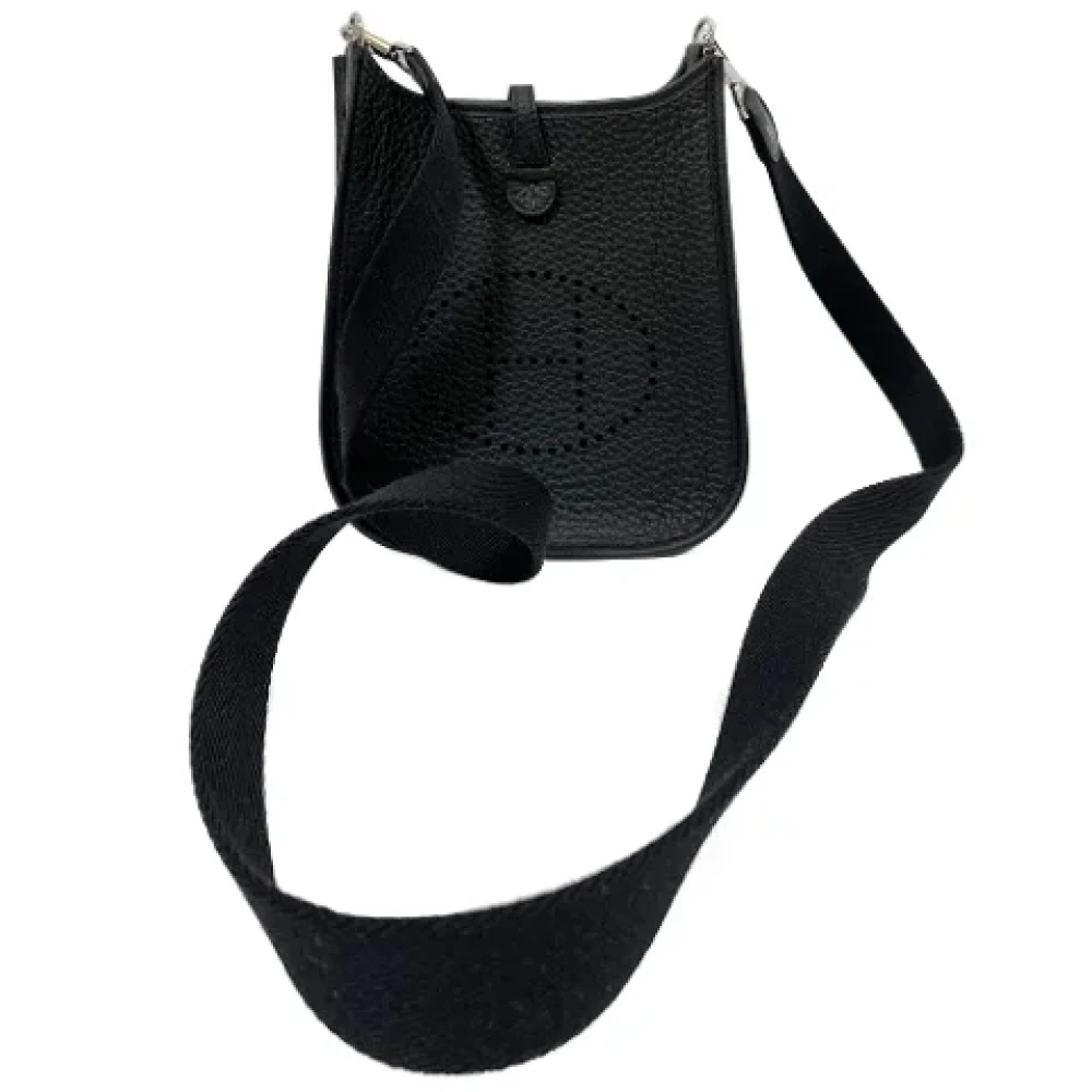 Hermès Vintage Pre-owned Leather crossbody-bags Black Dames