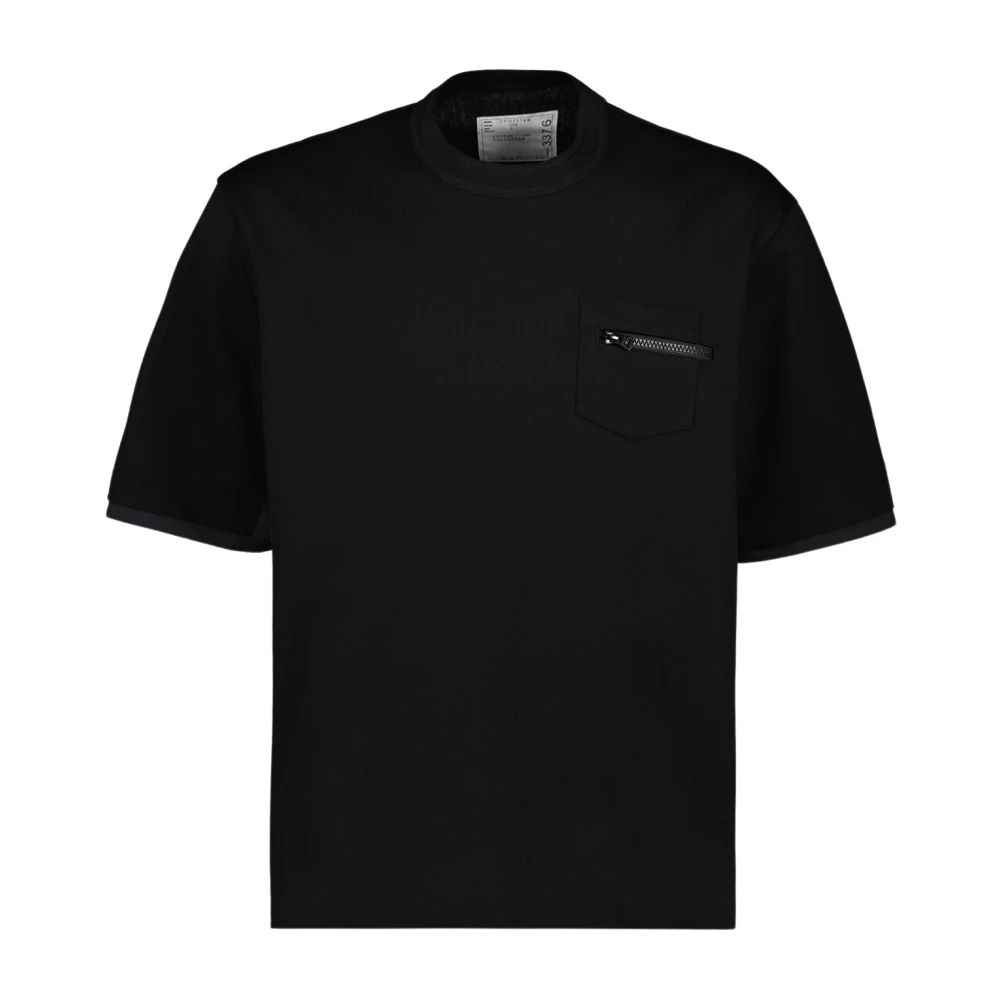 Sacai Zwarte T-shirts & Polos voor Mannen Black Heren