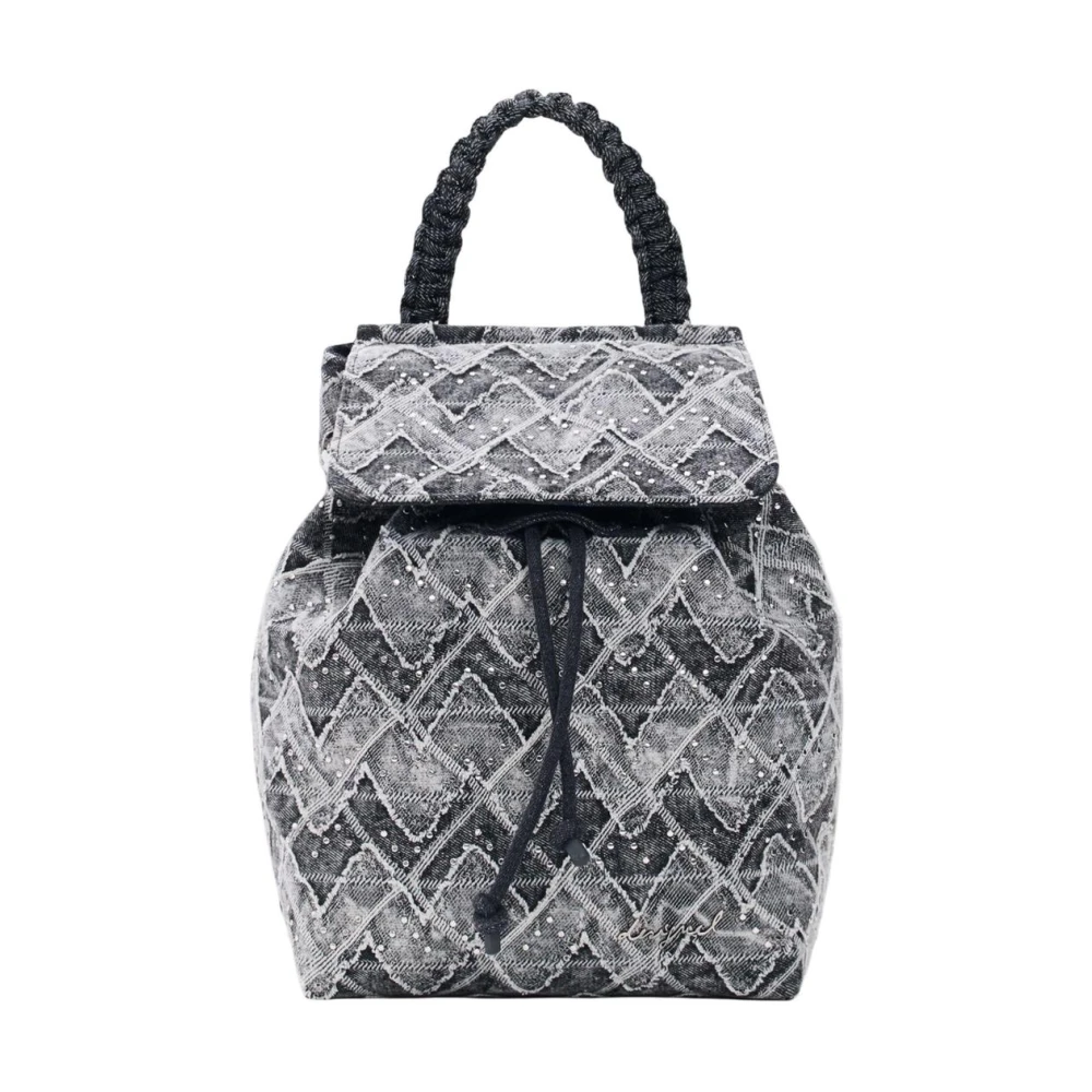 Desigual Women's Gray Rucksack With Zip And Button Fastening