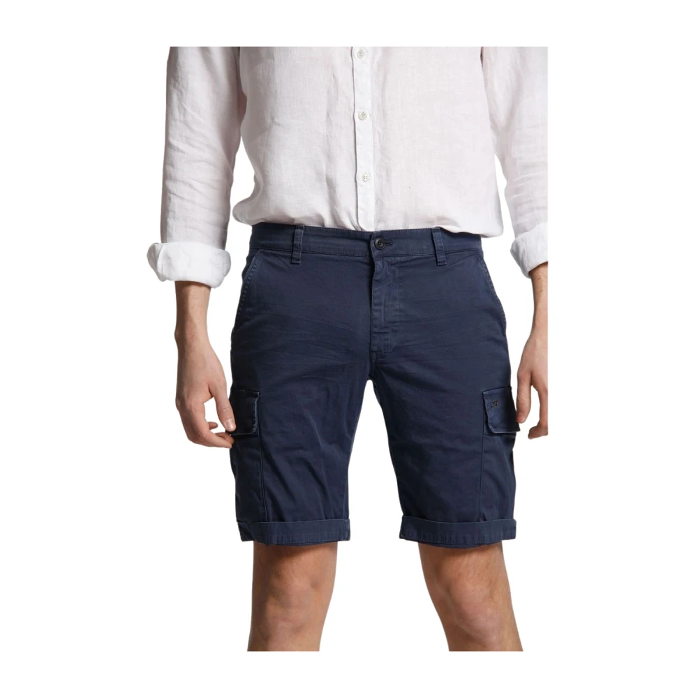 Mason's Navy Blauwe Cargo Bermuda Shorts Blue Heren