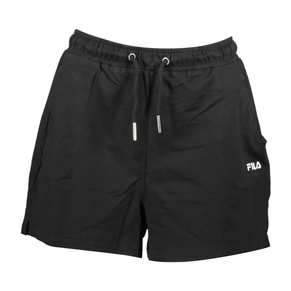 Fila Women's Black Shorts With Elastic Waist