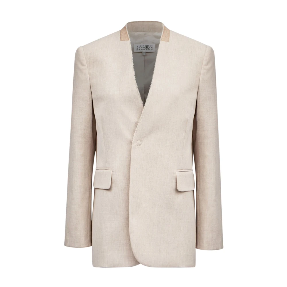 MM6 Maison Margiela Single-breasted Jas Beige Dames