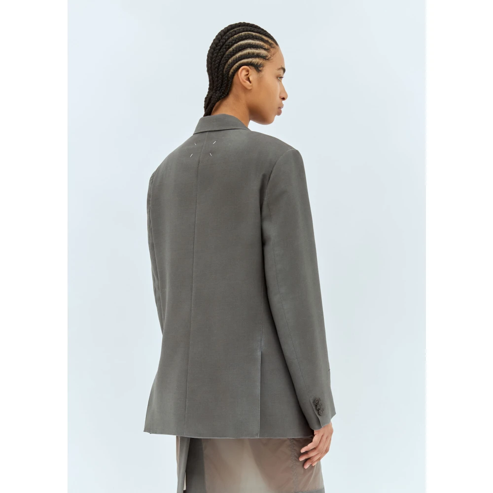 Maison Margiela Mohair Wol Blend Blazer Gray Dames