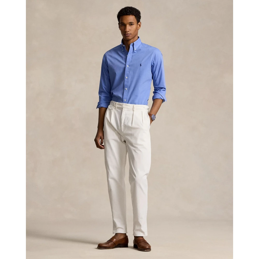 Polo Ralph Lauren Slim-Fit Stretch Popeline Overhemd Blue Heren