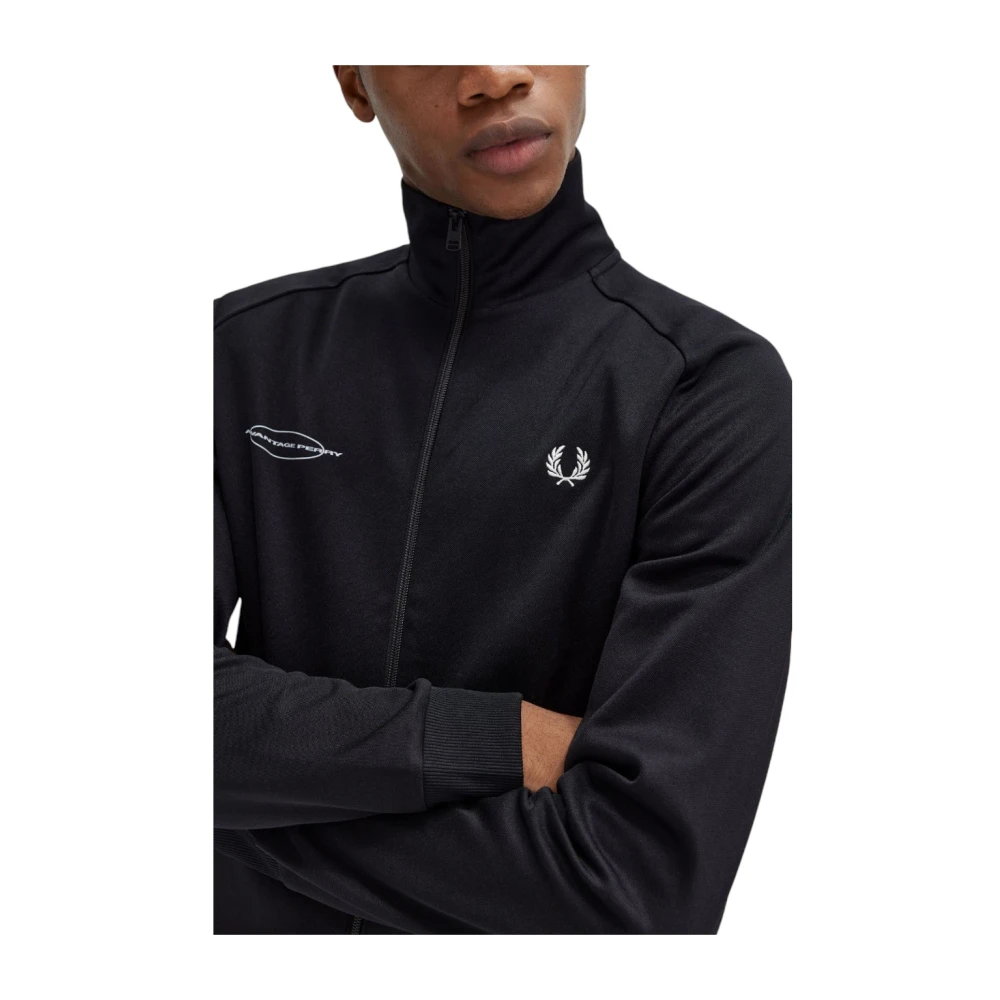Fred Perry Casual Hoodie Sweatshirt Black Heren