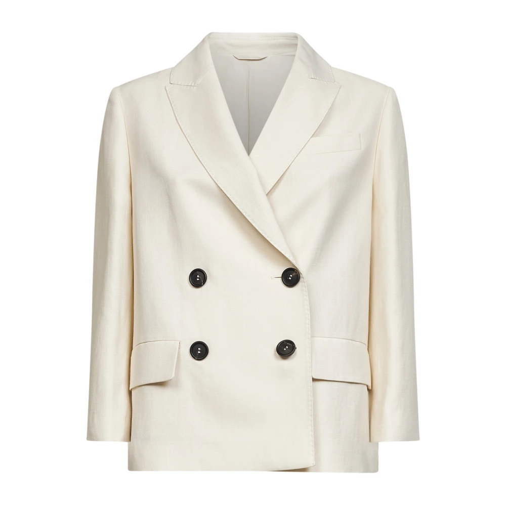 Brunello Cucinelli Women's Beige Fluid Twill Blazer