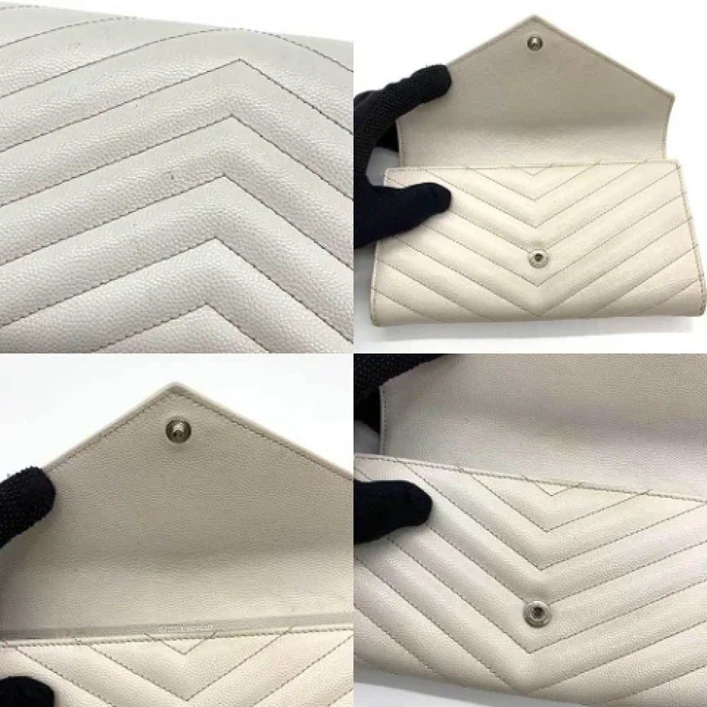 Yves Saint Laurent Vintage Pre-owned Leather wallets White Dames