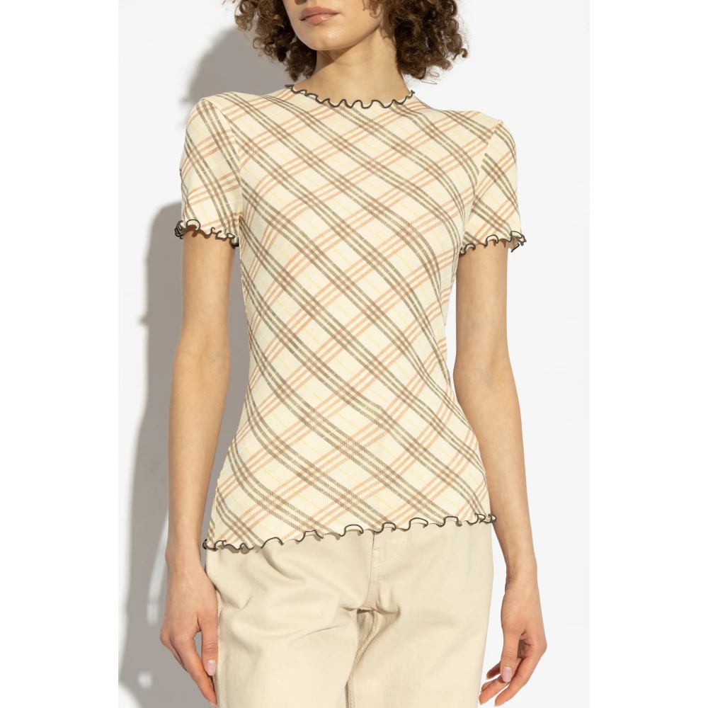 Burberry Top met ruitpatroon Beige Dames