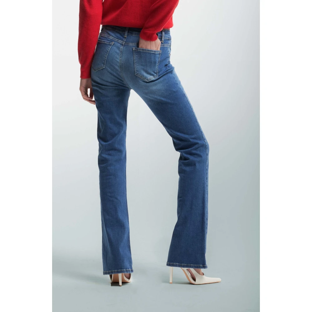 Kocca Stone-washed high-waisted straight jeans Blue Dames