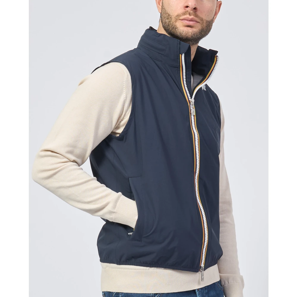 K-way Blauwe Gilet Jas Valen Blue Heren