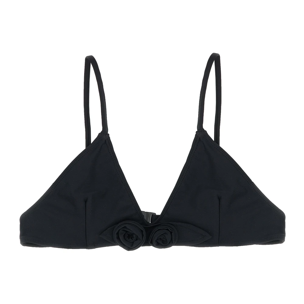 Coperni Women's Black Flower Bikini Top