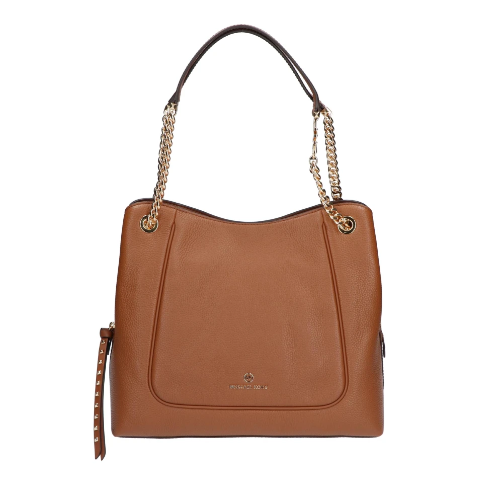 Michael Kors Chain Shoulder Tote Brown Dames