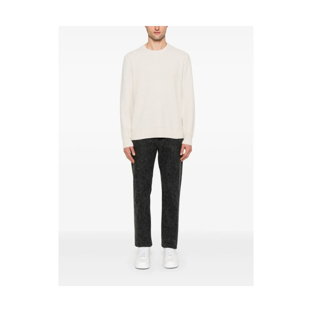 Calvin Klein Beige Ribbed Crew Neck Sweater Beige Heren