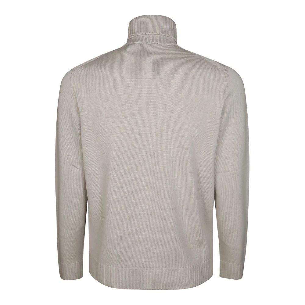 Drumohr Merino Wol Coltrui Trui Beige Heren