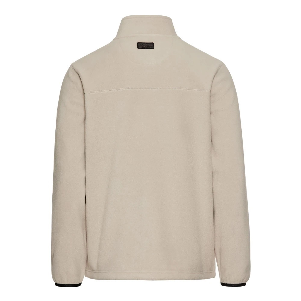 camel active Stijlvol Fleecejack met Opstaande Kraag Beige Heren