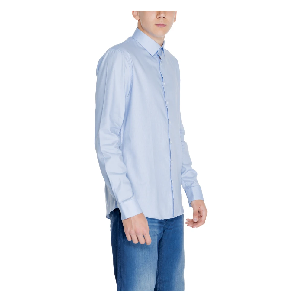 Calvin Klein Herenoverhemd Micro Structuur Collectie Blue Heren