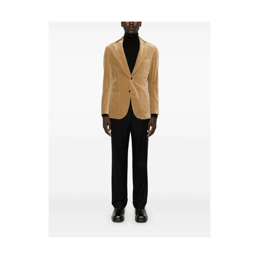 Brioni Zwarte Katoenen Tapered Leg Broek Black Heren