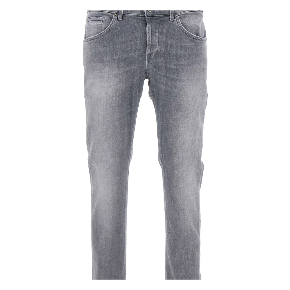 Dondup Zwarte Katoenen Jeans met Stone Washed Effect Black Heren