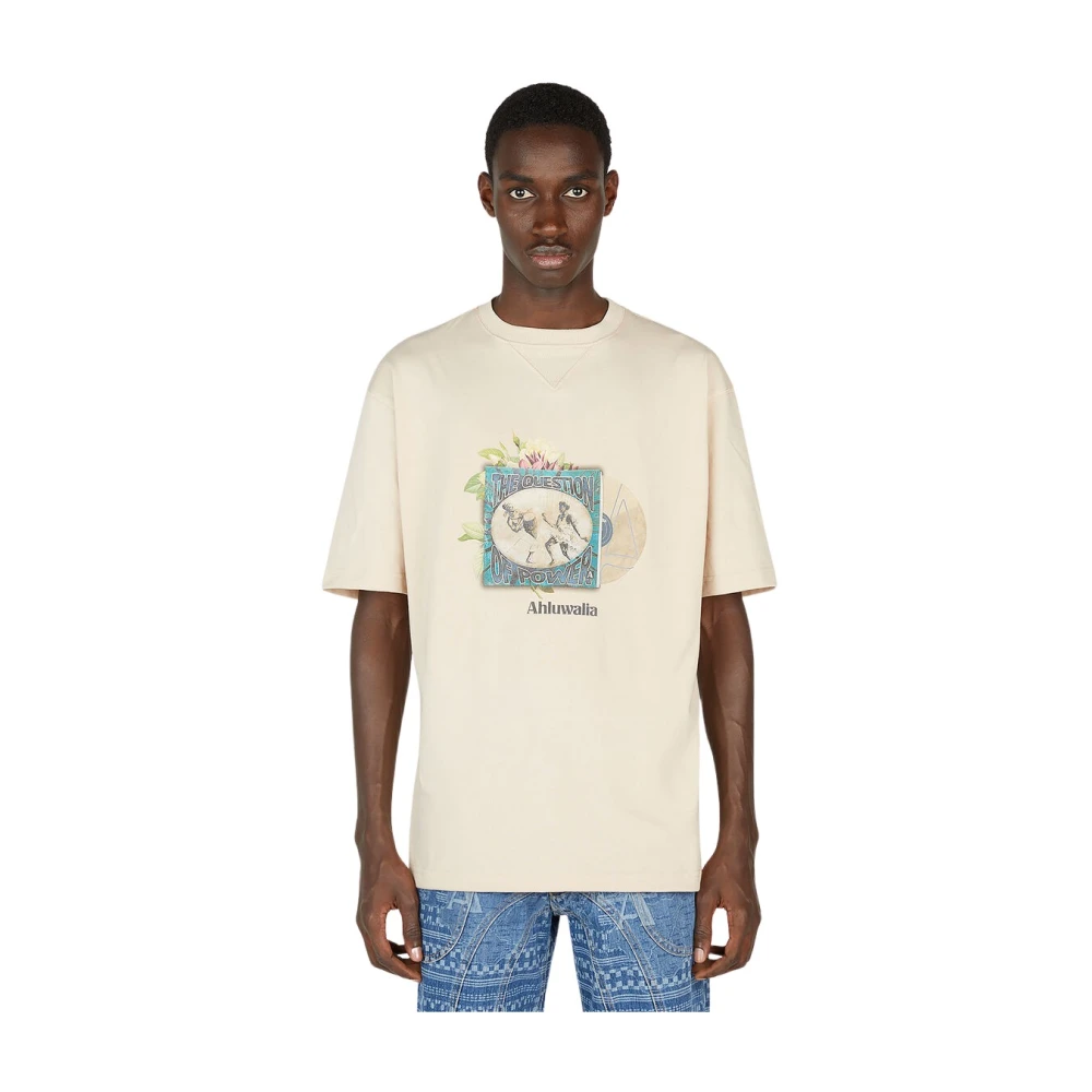 Ahluwalia Grafisch Power T-Shirt Beige Heren