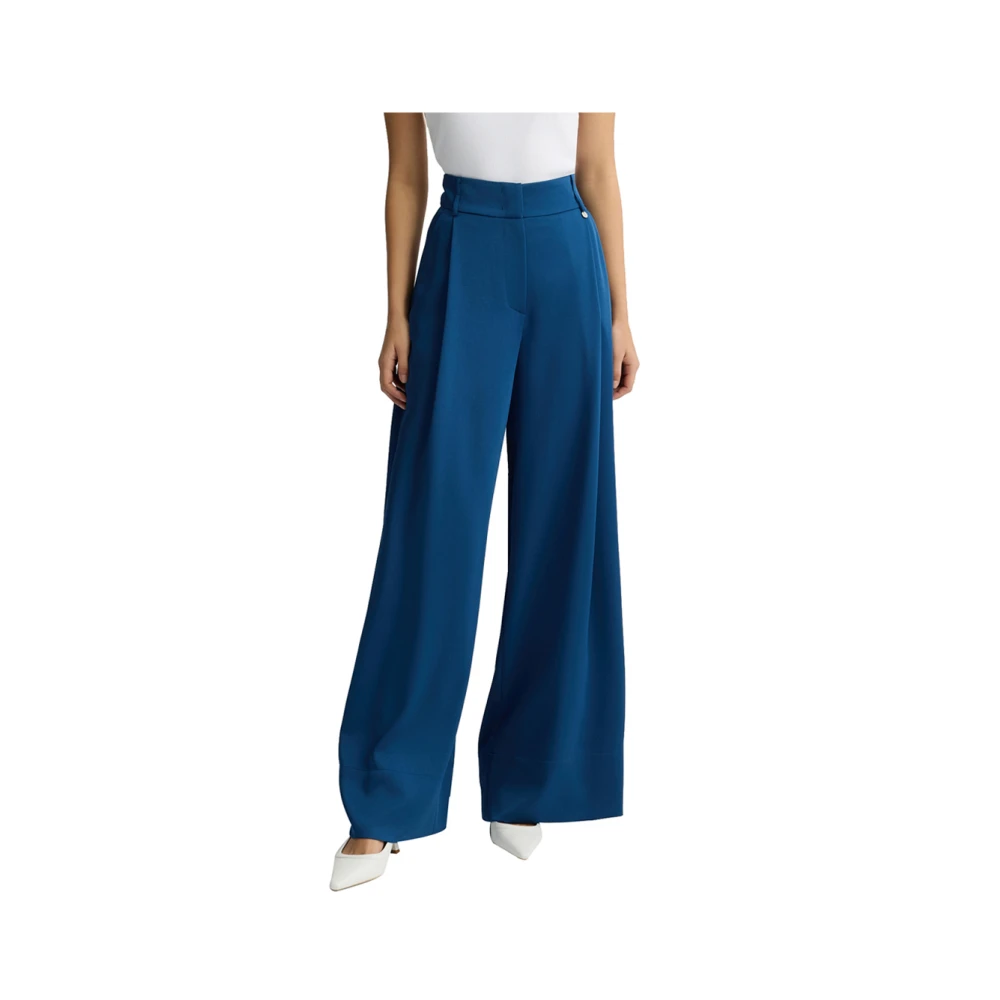 Liu Jo Blauwe Slim Fit Broek met Rits Blue Dames