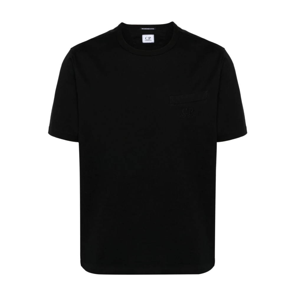 C.P. Company Zwarte T-shirts en Polos van Katoenen Jersey Black Heren