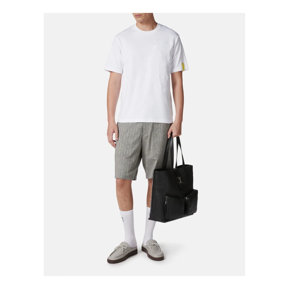 Iceberg Wit Regular Fit T-shirt van Interlock-stof White Heren