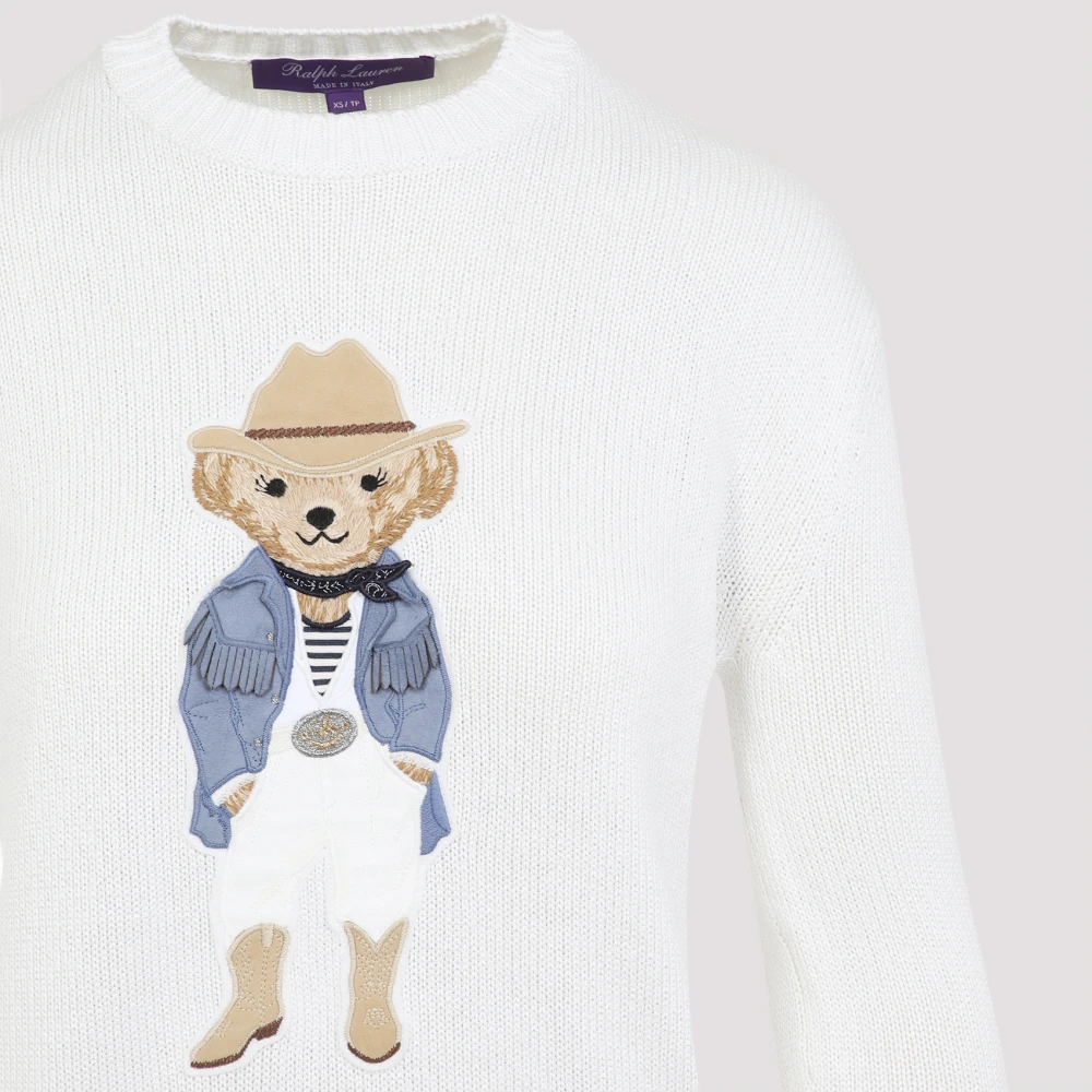 Ralph Lauren Bear Long Sleeve Pullover Beige Dames