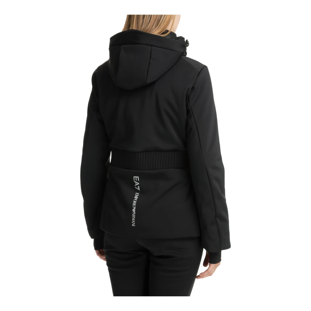 Emporio Armani EA7 7 Ski Jas met Capuchon en Logo Black Dames