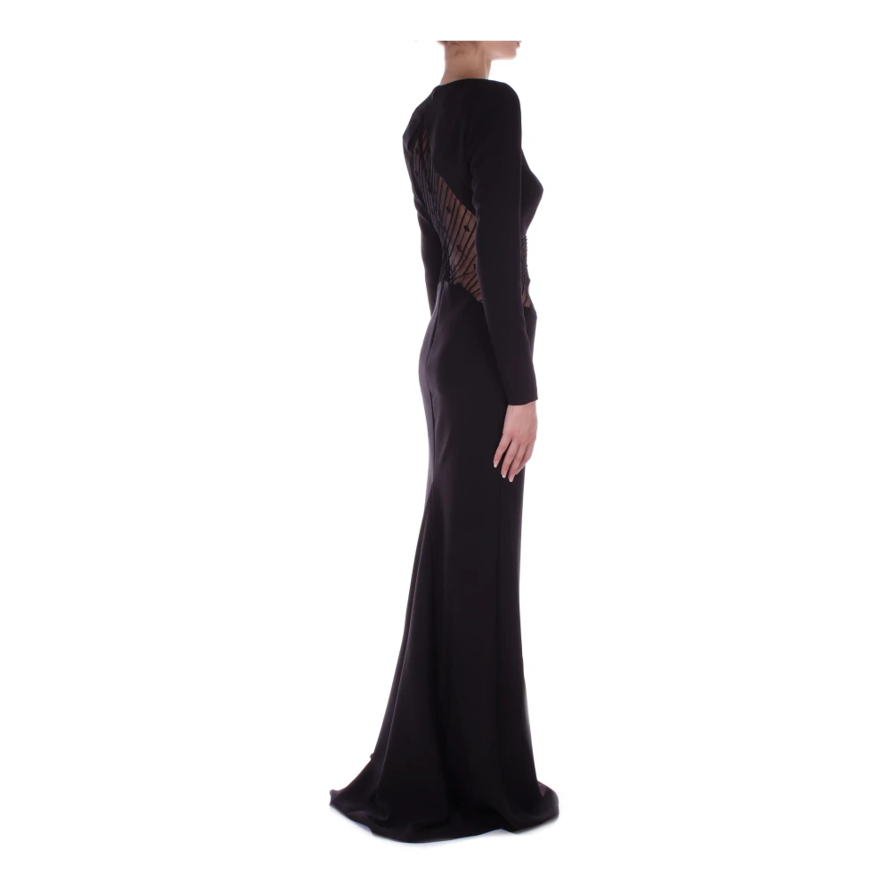 Elisabetta Franchi Red Carpet Zwarte Jurk Black Dames