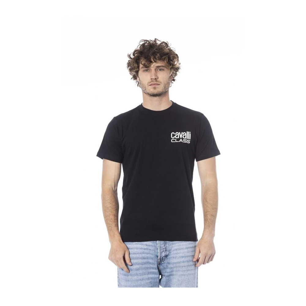 Cavalli Class Zwart Logo Crew Neck T-Shirt Black Heren