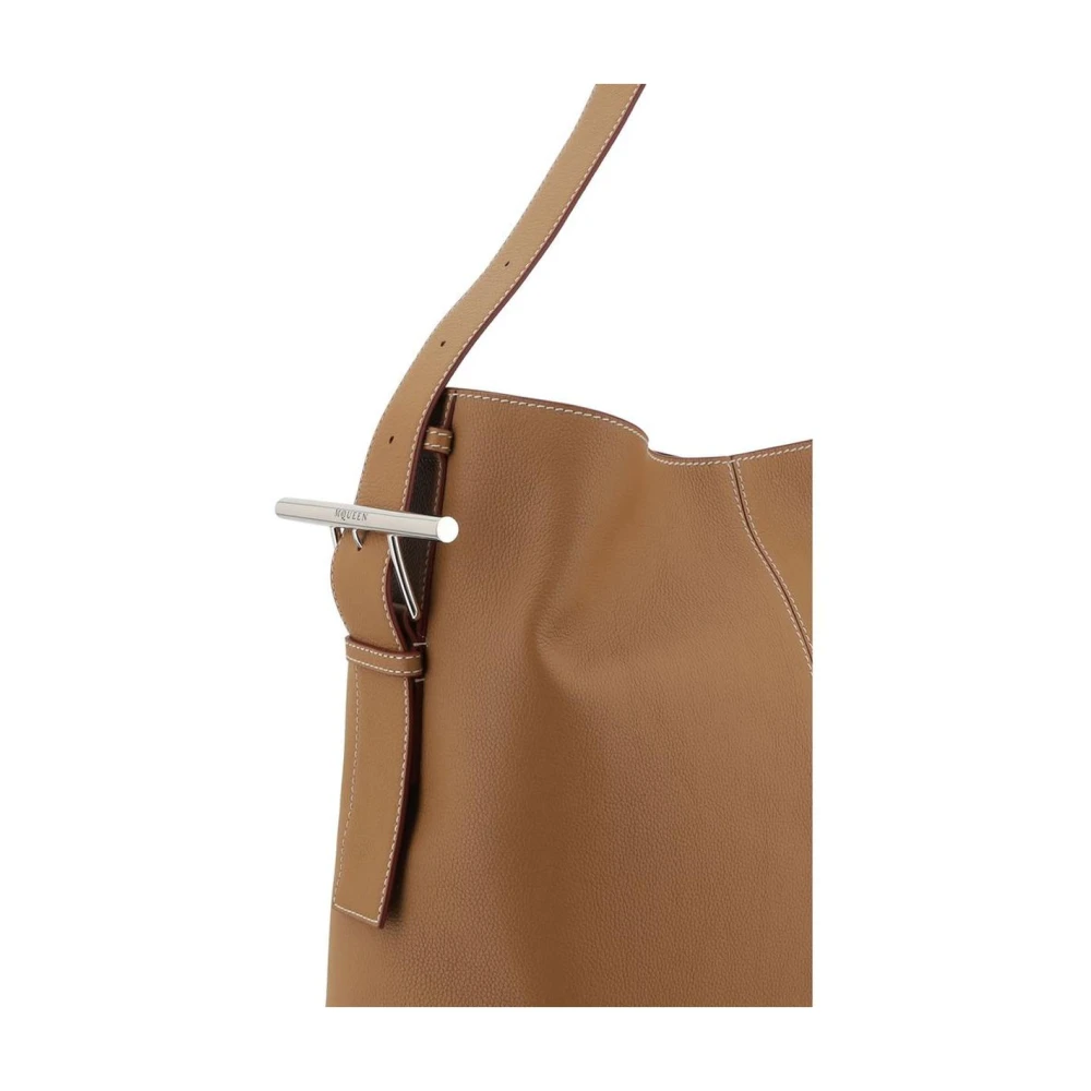 alexander mcqueen Leren Tote Schoudertas Beige Dames