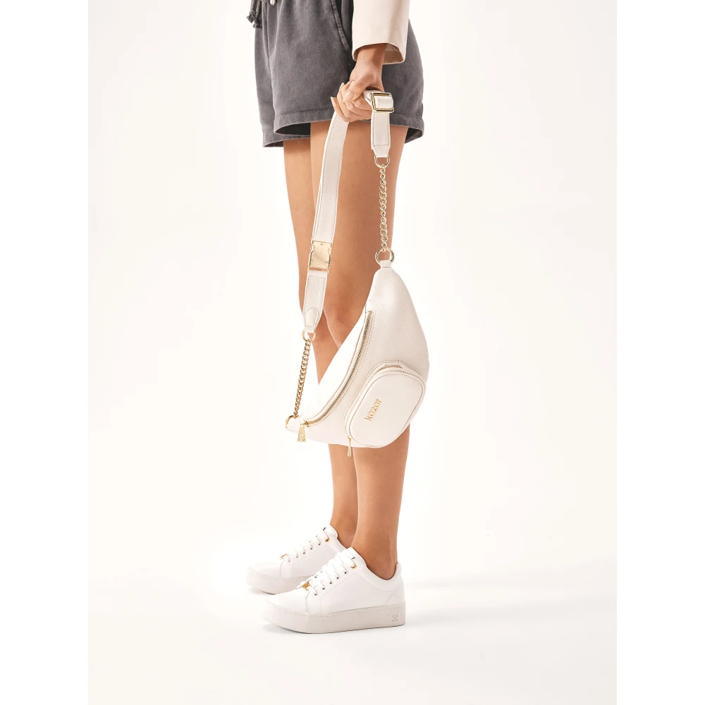 Kazar Leren heuptas in witte kleur White Dames
