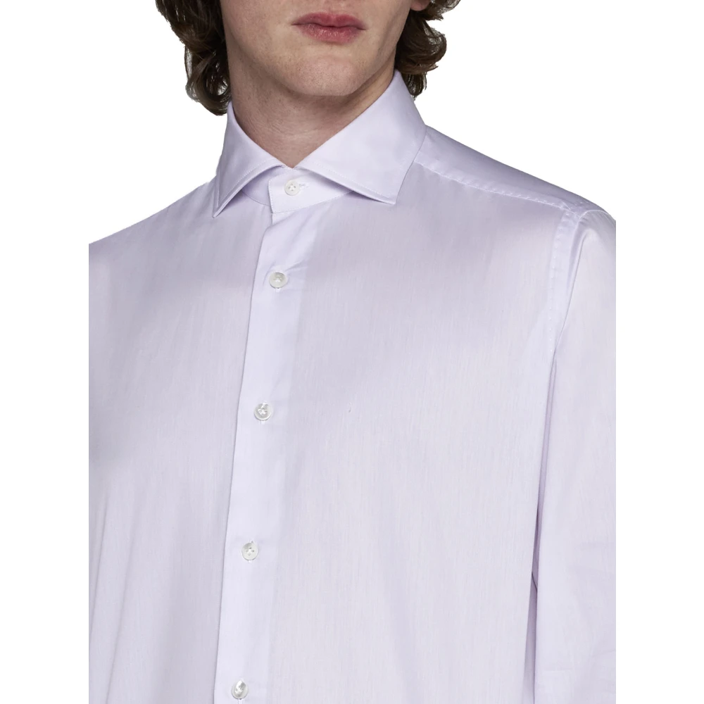 D4.0 Roze Poplin Overhemd Klassieke Kraag Pink Heren