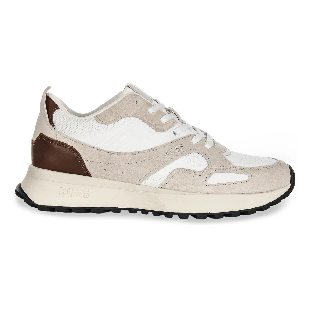 Hugo Men's Beige Mesh Trainers In White - Sneakers - 11 Uk - Shoes
