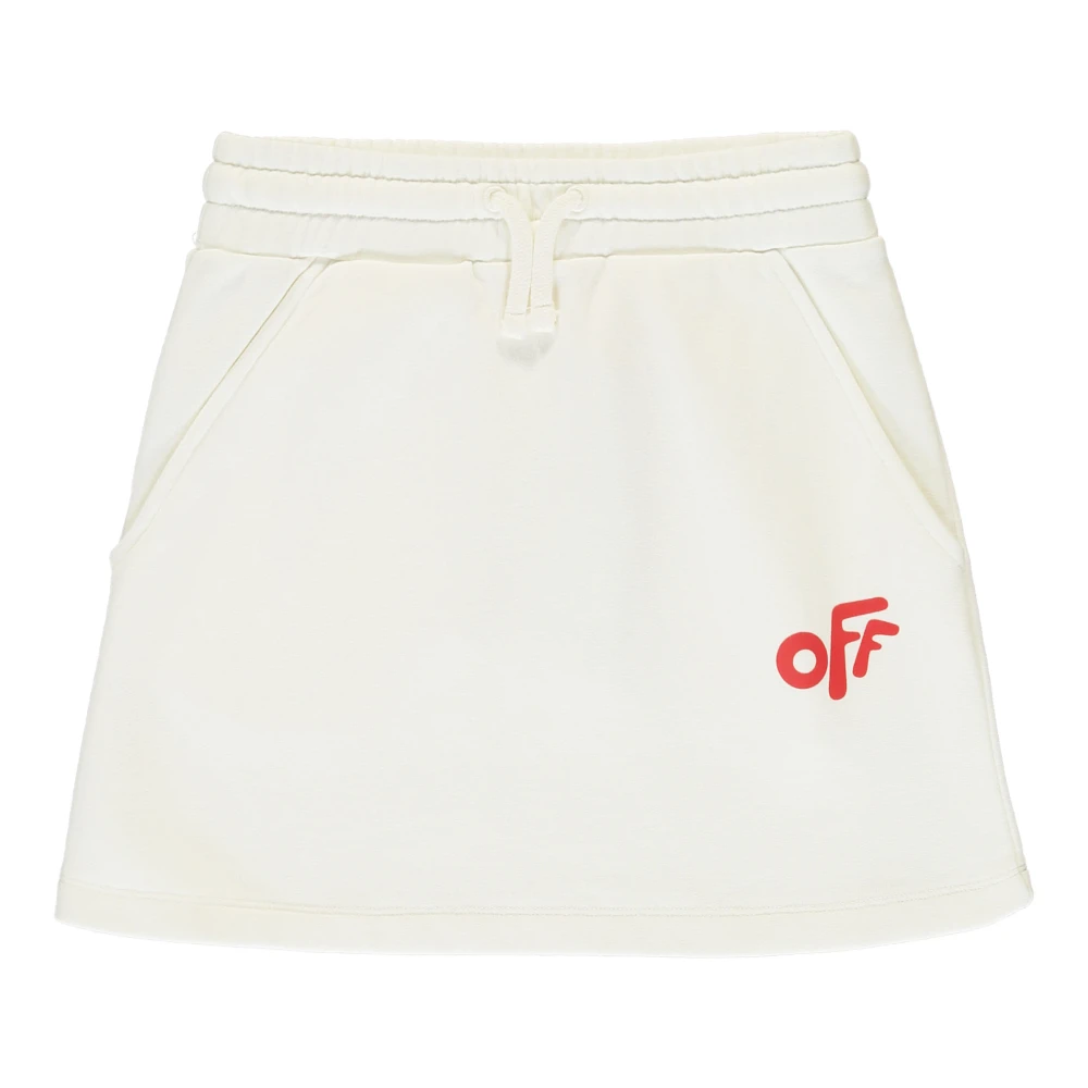 Off White Logo Print Bomull Mini-Kjol White, Flicka