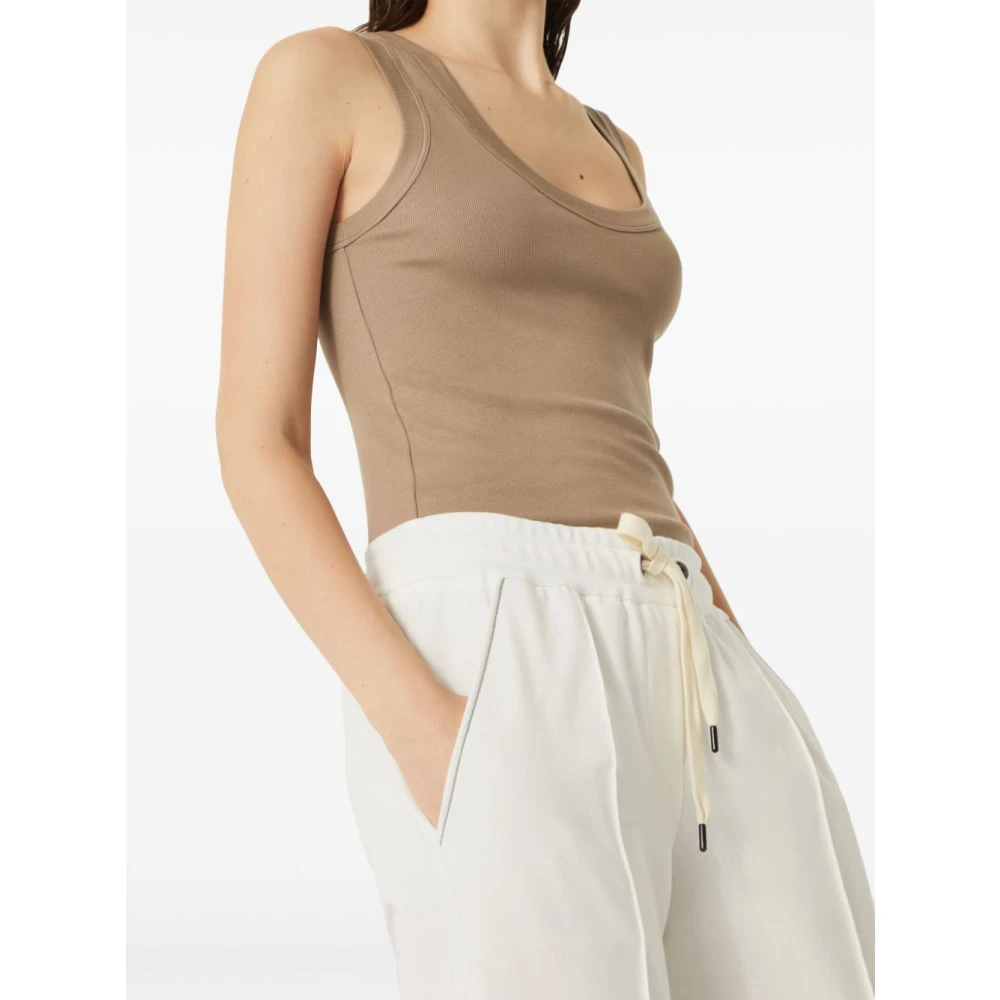 BRUNELLO CUCINELLI Witte katoenen stretch joggingbroek White Dames