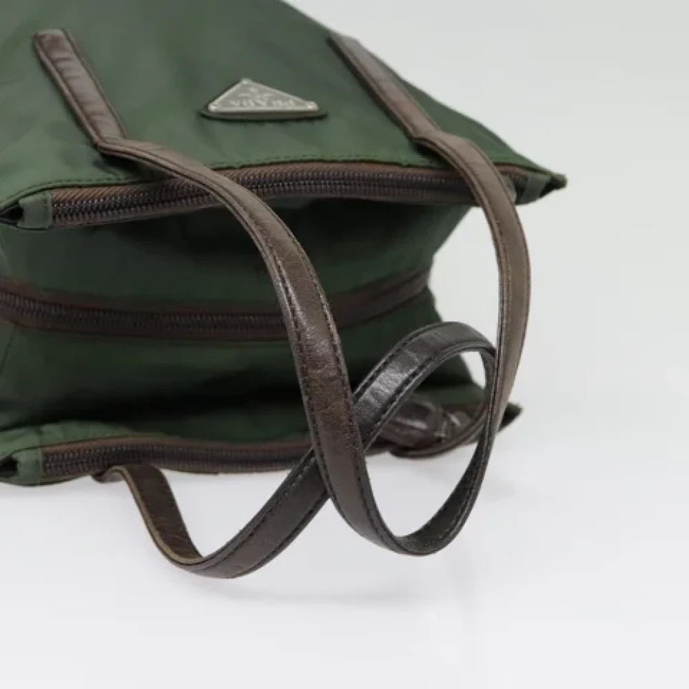 Prada Vintage Pre-owned Canvas handbags Green Dames