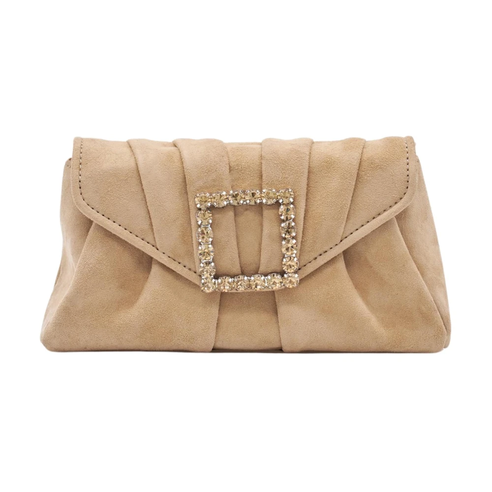 Alma en Pena Vierkante broche schoudertas Brown Dames
