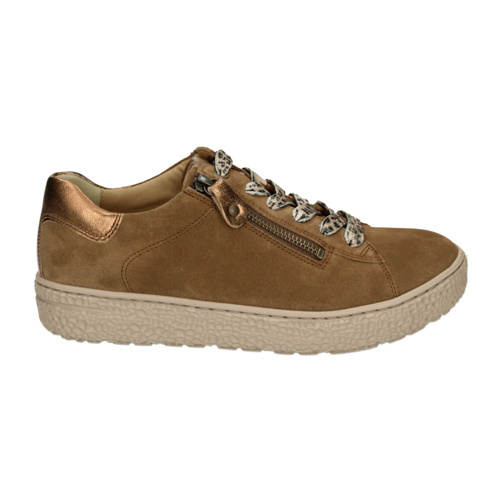 Hartjes Sportieve Lage Damesschoenen in Cognac Dames Schoenen Bruin