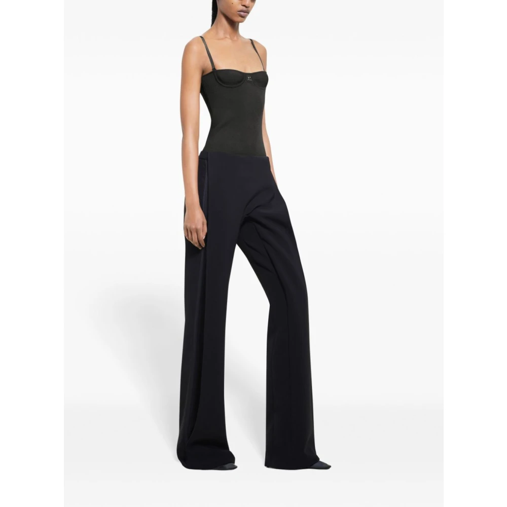 Courrèges Zwarte Gelaagde Broek met Paneeldetails Black Dames