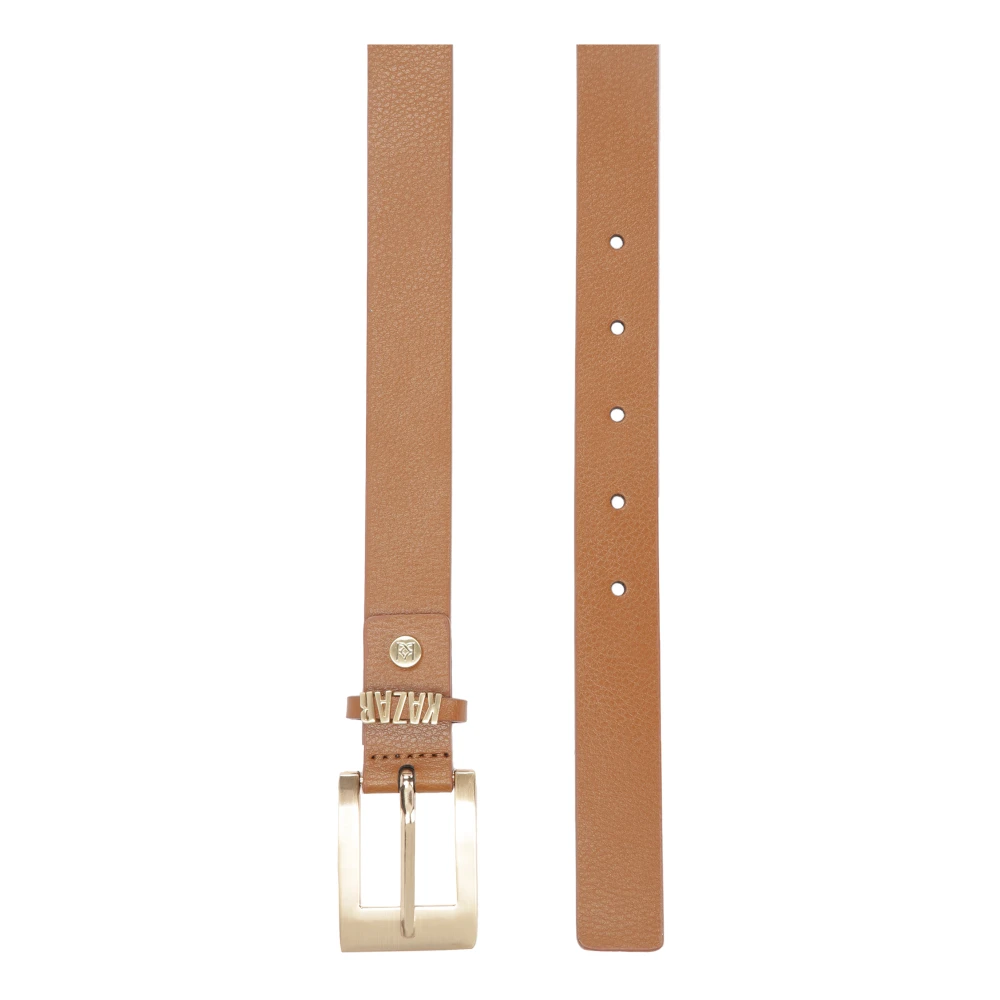 Kazar Lichtbruine band met metalen logo Brown Dames